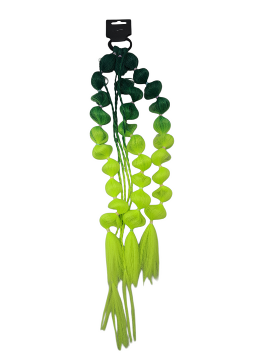 Hair Bobble Plait Green/Yellow