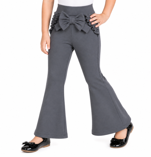 Fashion School Grey Trousers Bow & Ruffles