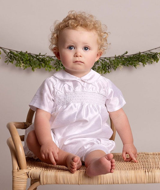 Boys Off White Andrew Christening Romper