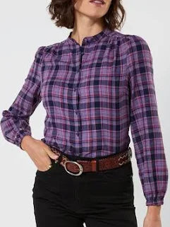 Joe Browns - Sophia Checked Blouse With Sheering - wa568a