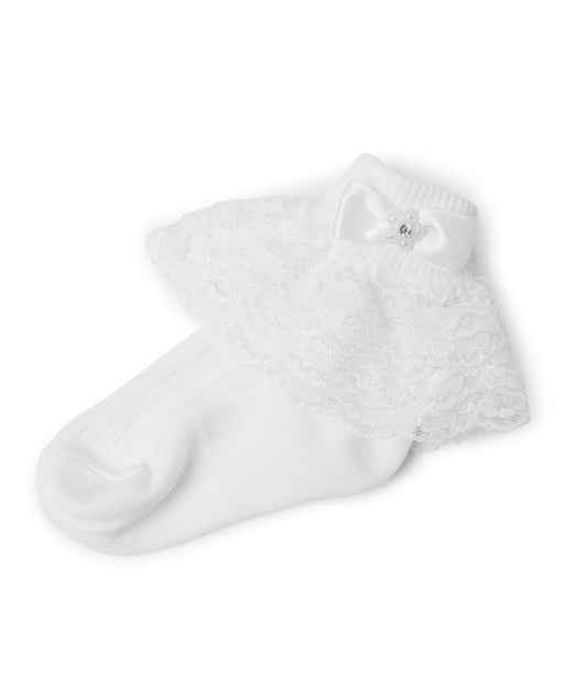 Girls White Roxanne Sock