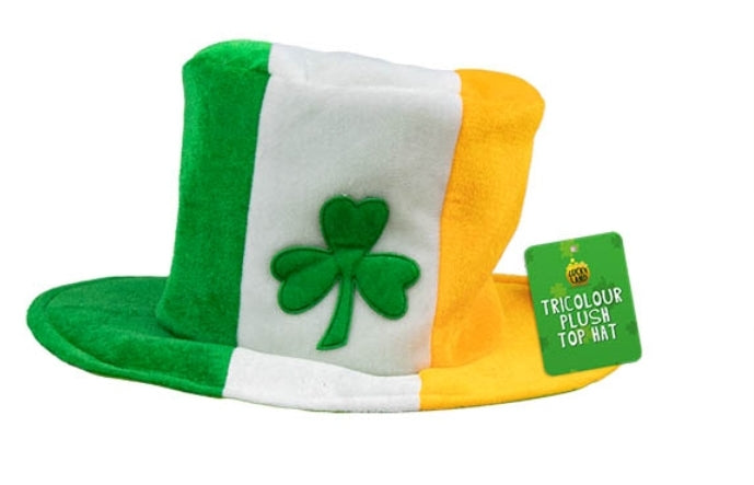Irish  tricolour plush top hat