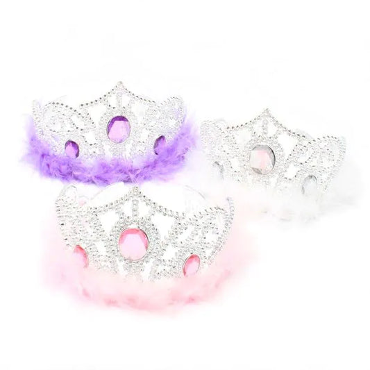 Tiara (plastic) with fluff trim 069823