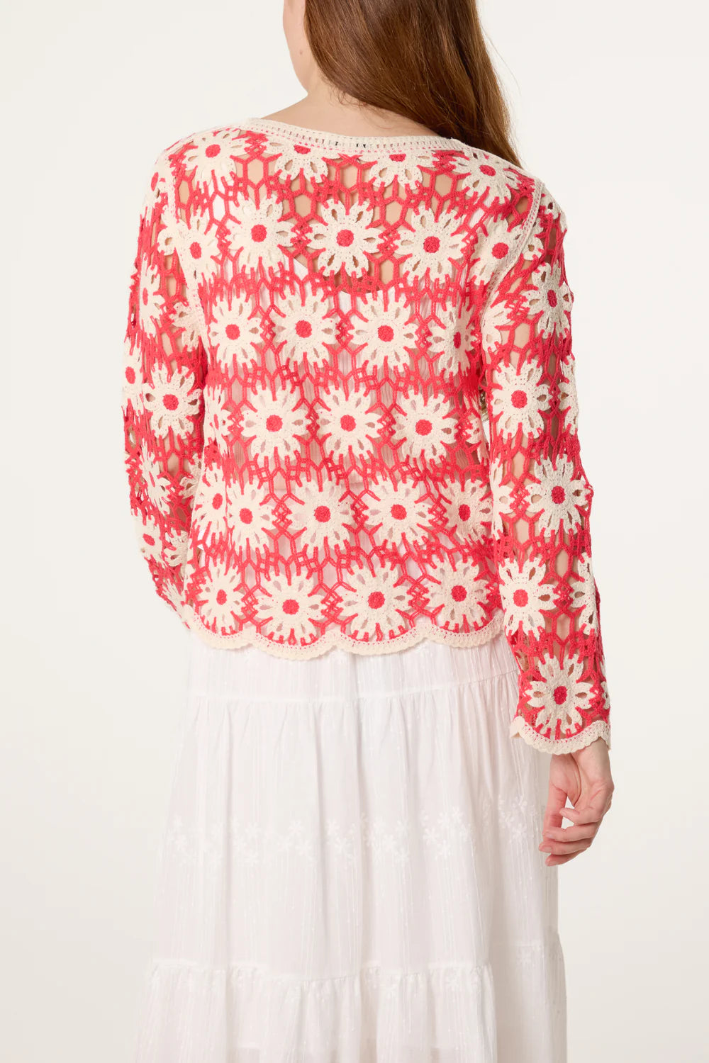 Bold Daisy Floral Top in Coral