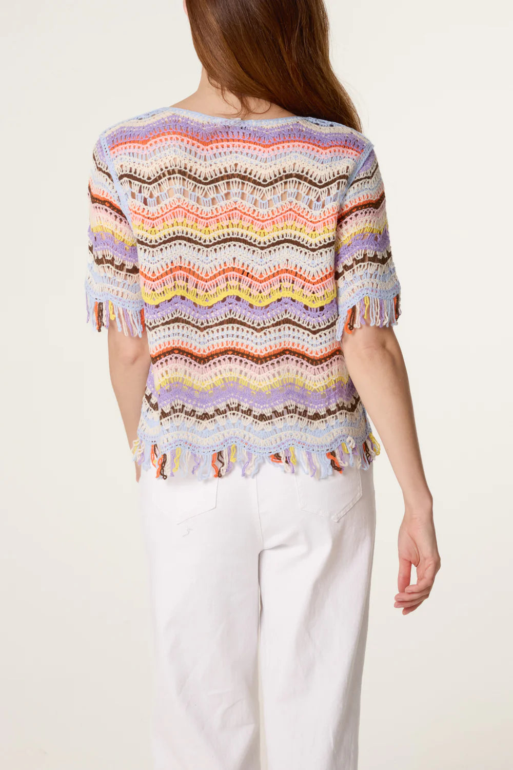 Multicolour Stripe Crochet Top