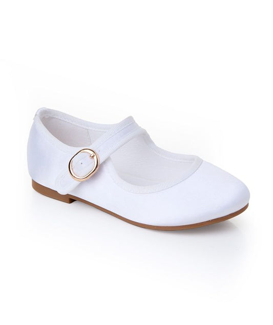 Girls White Hana Communion Shoe