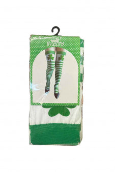 White and Green Shamrock Stockings