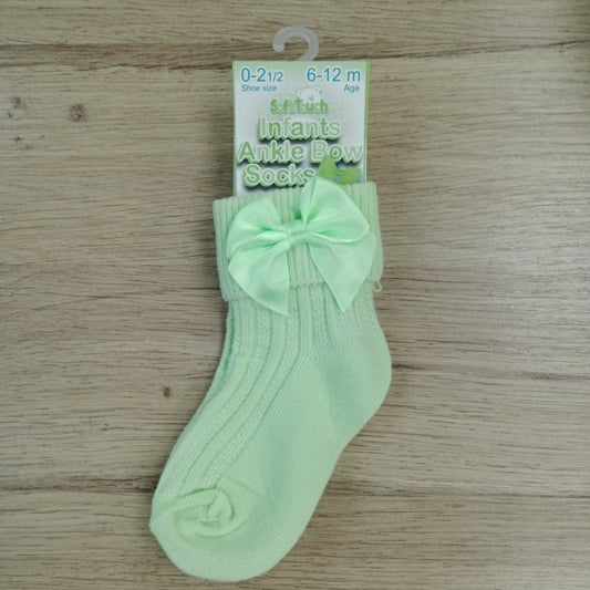 Mint Bow Infant Ankle Sock