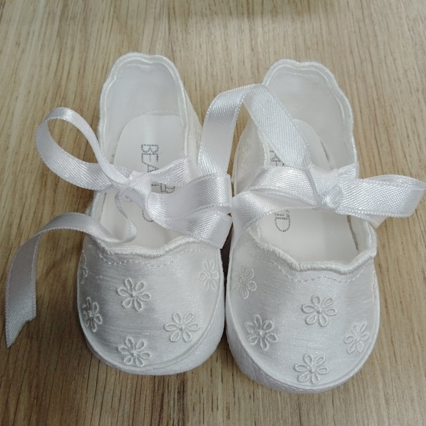Sh-632 Girls Soft Christening Shoe White