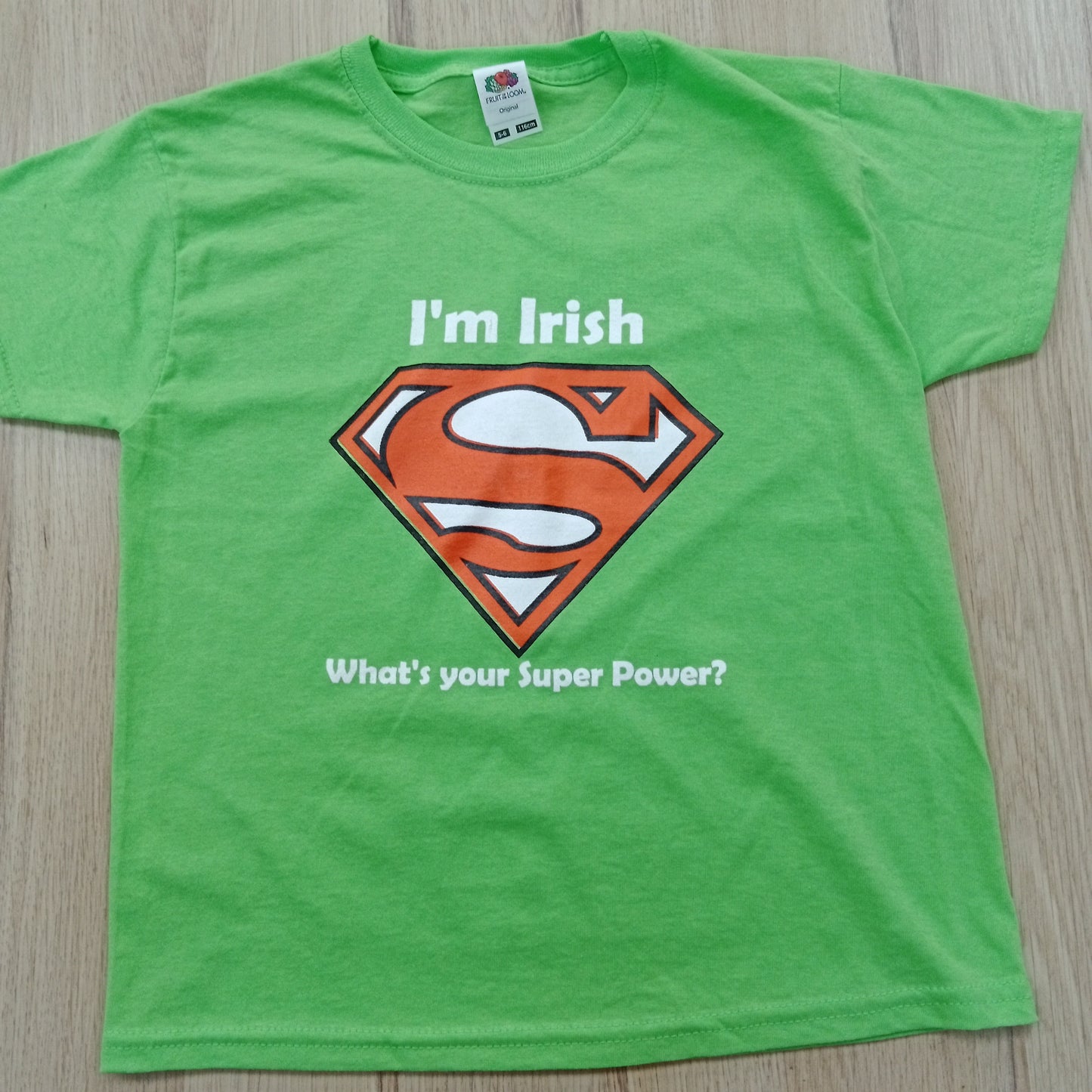 Lime Green Irish Superpower Tshirt