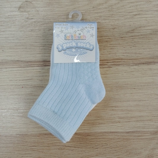 Blue and White 3pk Boys sock