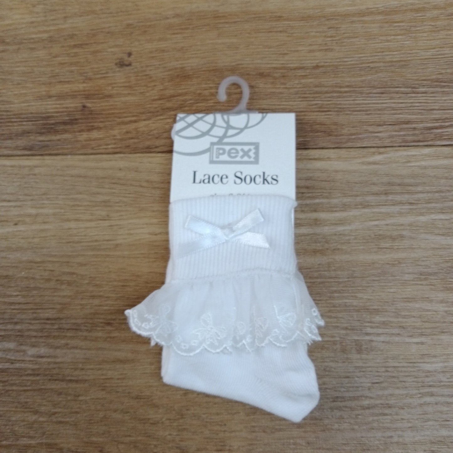 Pex White Bow Lace ankle sock