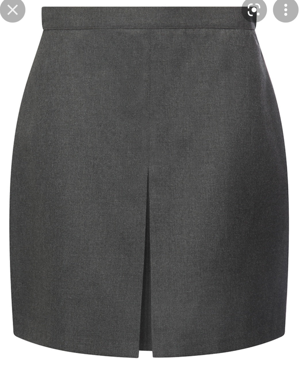 GREY  20" single front pleat skirt (Banner)