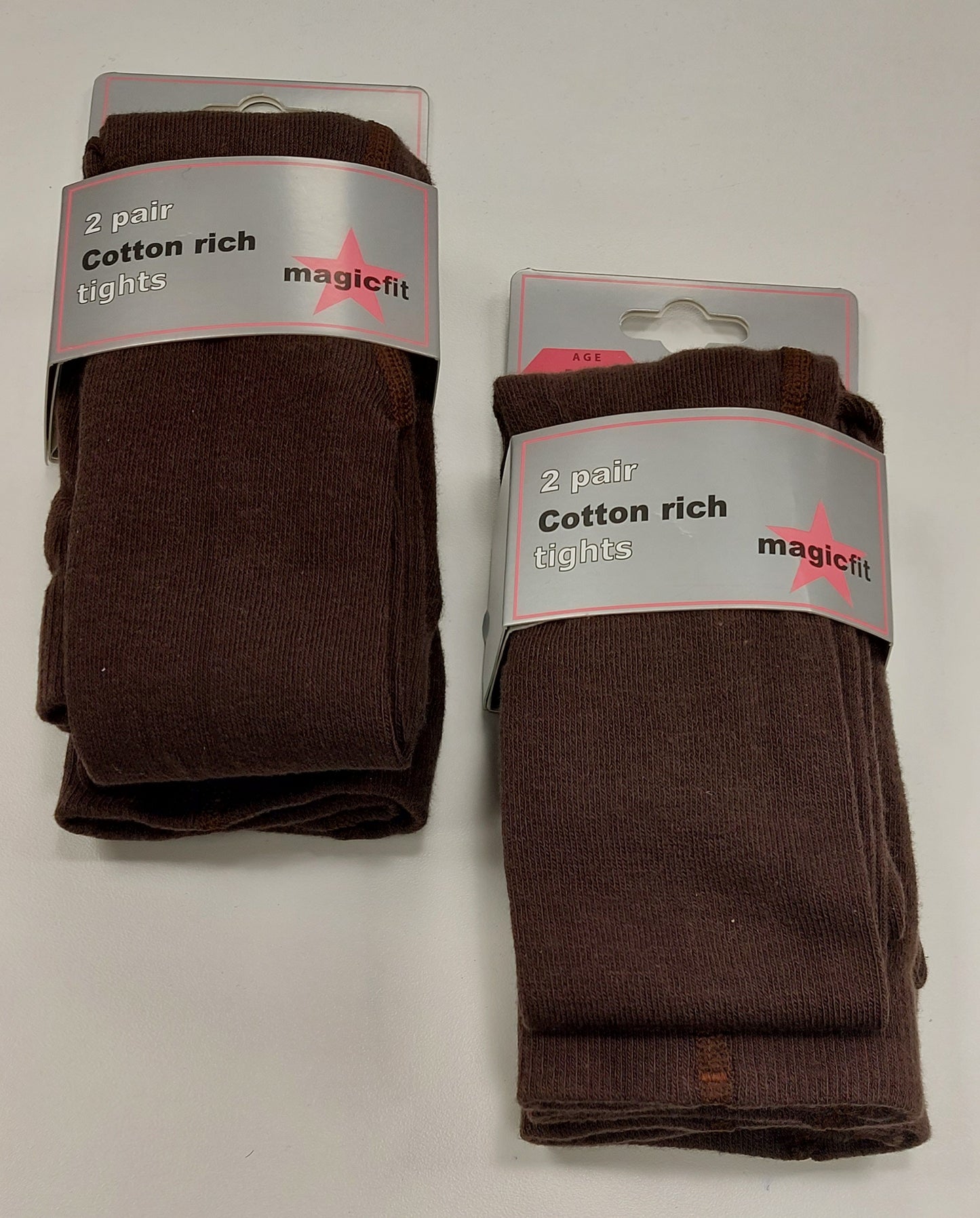 Brown tights  78 % cotton rich  2 pack