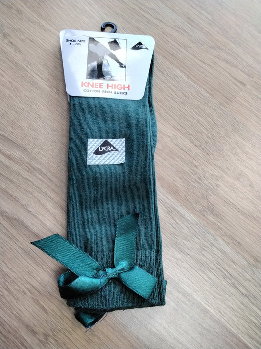 Green school bow sock