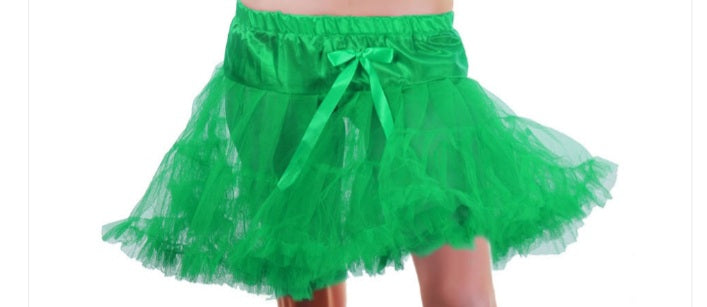 Green Layered Ruffle Petticoat TUTU Skirt
