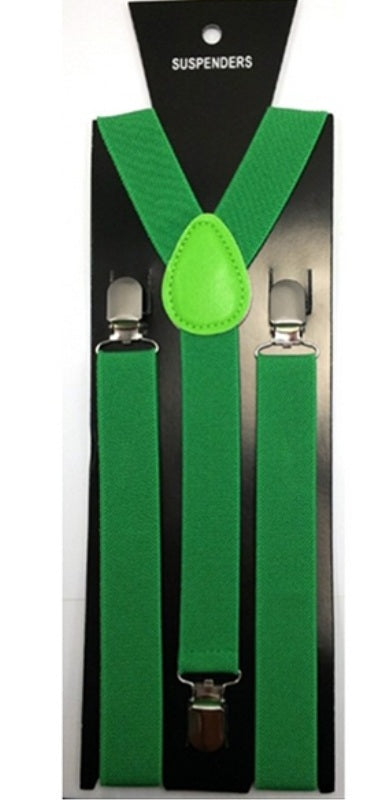 Green Plain Braces 2.5 Cm