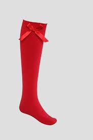 Red school bow sock